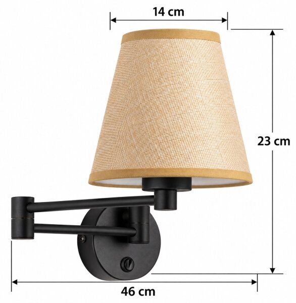 BRILAGI - Nástěnná lampa NUBILA 1xE27/15W/230V béžová/černá