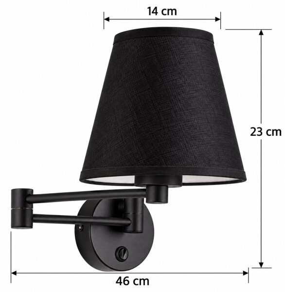 BRILAGI - Nástěnná lampa NUBILA 1xE27/15W/230V černá