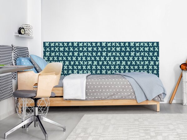 FUGU Křížky blue - ochrana stěny za postel Varianta ochrany zdi: Delší strana postele 200x65 cm