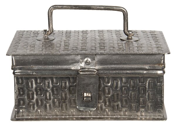 Kovový úložný box ve stříbrné barvě Marcelon - 18*11*8 cm