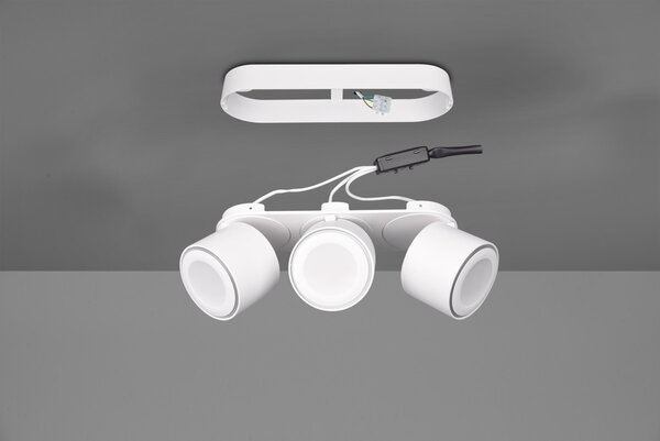 Trio 652910232 LED přisazené stropní bodové svítidlo Taurus 3x3,5W + 3x1,5W | 1350lm | 3000K | IP20 - oddělené vypínače, bílá