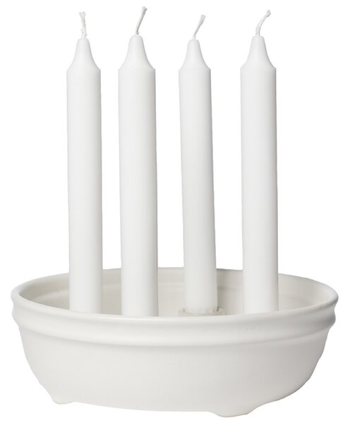 Adventní svícen ERNST - Glazed Nature White EF422
