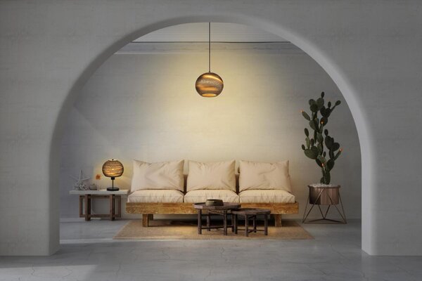 LEDVANCE stolní lampa Cardboard Ball E27 hnědá 4058075837140