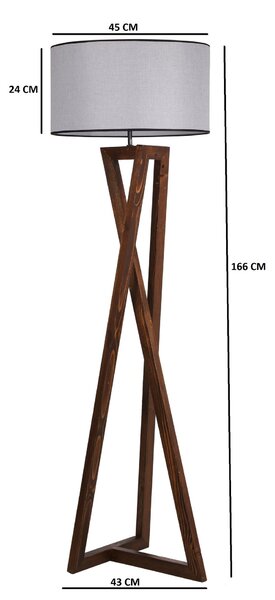 ASIR Stojací lampa MACKA ořech šedá