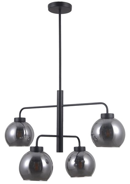 Italux PND-28028-4D závěsné stropní svítidlo Poggi 4x40W | E27 -matná černá, kouřová