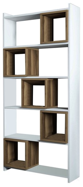 ASIR Knihovna BOX bílá ořech