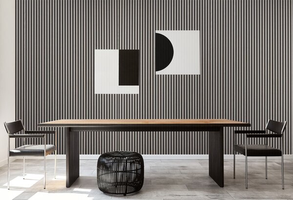 Dřevěný akustický panel, 2400 x 600 mm, B2BP009, balení 5 ks, dub grafitový