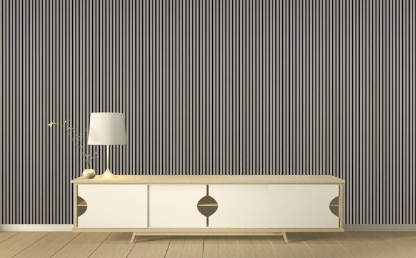 Dřevěný akustický panel, 2400 x 600 mm, B2BP009, balení 5 ks, dub grafitový