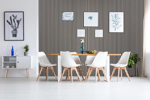 Dřevěný akustický panel, 2400 x 600 mm, B2BP009, balení 5 ks, dub grafitový