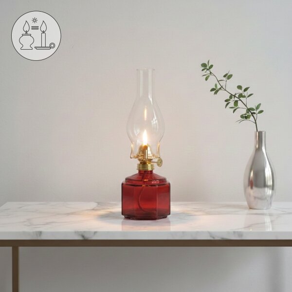Brilagi - Petrolejová lampa MERLIN červená