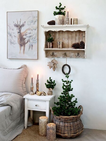 Nástěnná mapa srnec na plátně Deer - 53*3,5*77 cm - Chic Antique