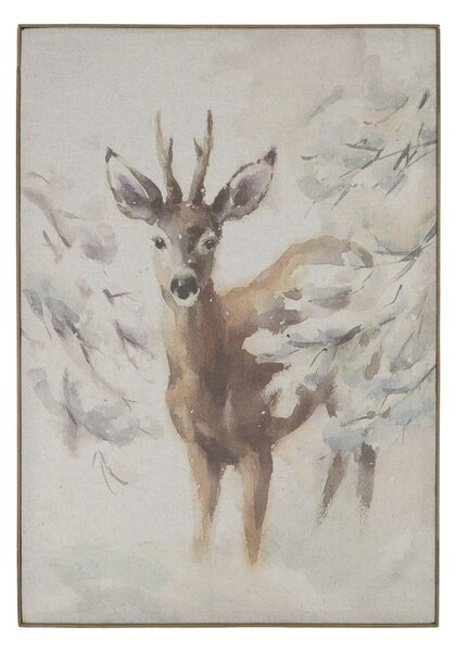Nástěnná mapa srnec na plátně Deer - 53*3,5*77 cm - Chic Antique