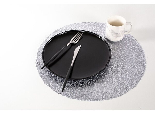 Prostírání ve stříbrné barvě Tiseco Home Studio, ⌀ 38 cm