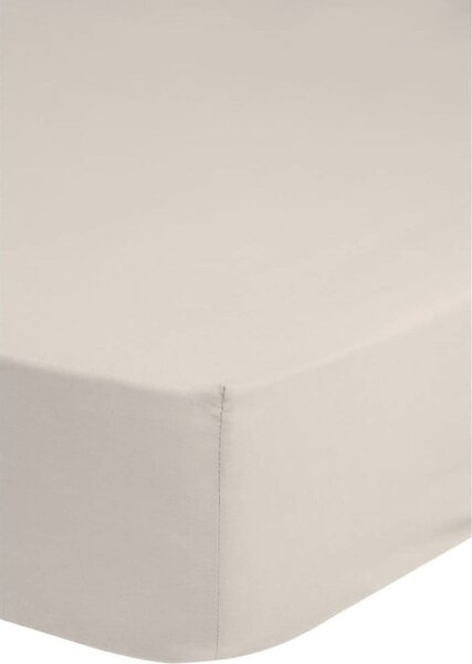 Béžové bavlněné elastické prostěradlo Good Morning, 90 x 200 cm