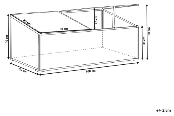 Zahradní skleník SERIFOS 100 cm 60 cm Stříbrná