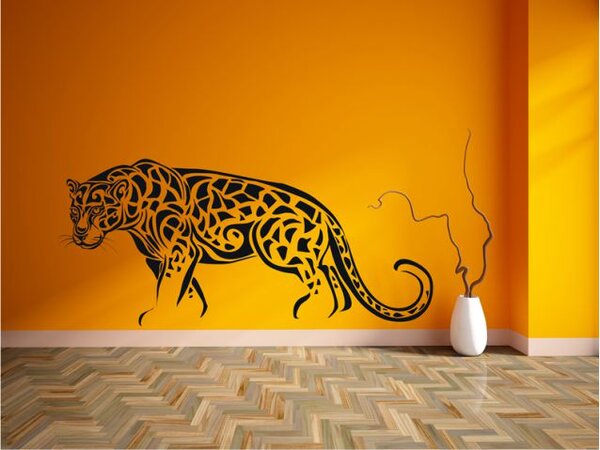 Samolepka na stěnu - Plížící se leopard - dekorace-steny.cz - 40 x 90 cm - 045