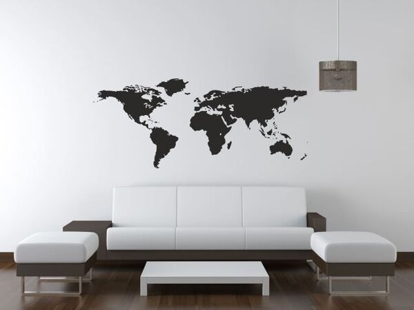 Samolepky na zeď - Mapa světa - dekorace-steny.cz - 120 x 280 cm - 048
