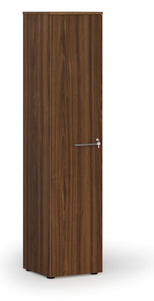 Úzká kancelářská skříň PRIMO WOOD, 400 x 420 x 1781 mm, ořech