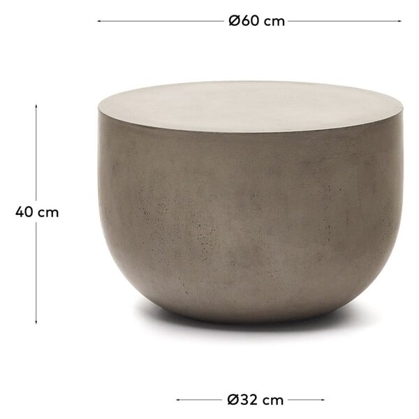 Betonový kulatý zahradní konferenční stolek ø 60 cm Garbet – Kave Home