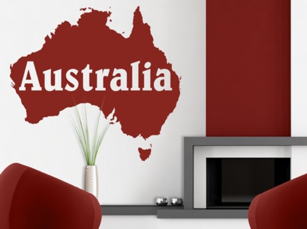 Samolepky na zeď - Mapa Austrálie - dekorace-steny.cz - 60 x 65 cm - 065