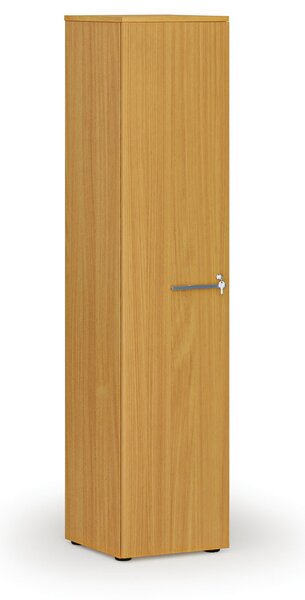 Úzká kancelářská skříň PRIMO WOOD, 400 x 420 x 1781 mm, buk