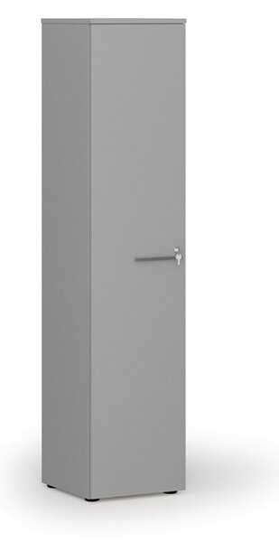 Úzká kancelářská skříň PRIMO GRAY, 400 x 420 x 1781 mm, šedá