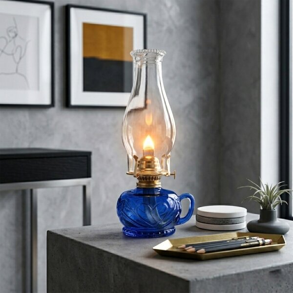 Brilagi - Petrolejová lampa MERLIN modrá