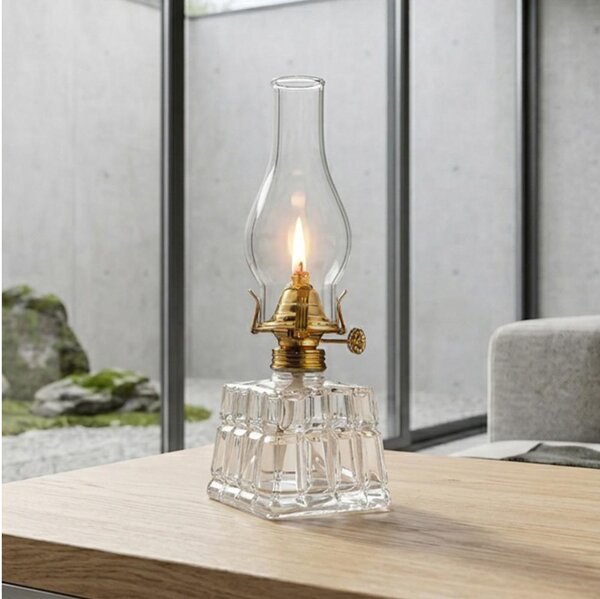 Brilagi - Petrolejová lampa MERLIN čirá/zlatá