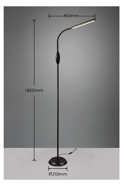 Trio Reality TR47641102 LED stojací lampa TORO | 5W integrovaný LED zdroj | 700lm | 3000+4000+5000K