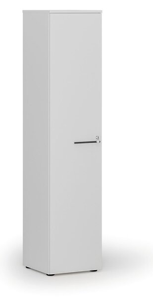 Úzká kancelářská skříň PRIMO WHITE, 400 x 420 x 1781 mm, bílá