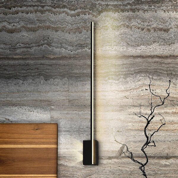 Schuller Valencia LED nástěnné světlo Stick, výška 80 cm, černá, kov, Černá, Obývací pokoj / jídelna, Hliník, Moderní