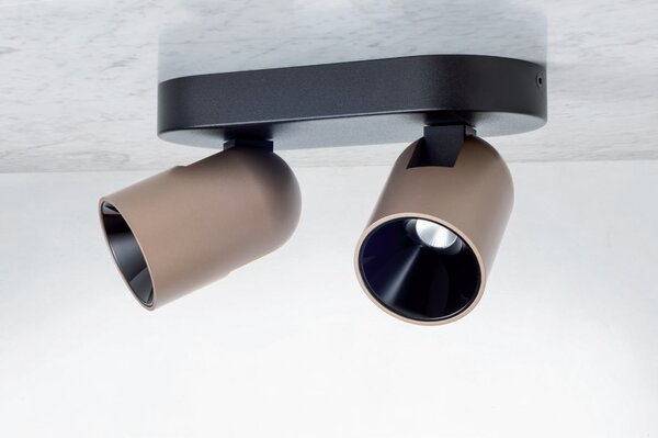 Redo 01-4212 Kobe, černo-hnědé stropní/nástěnné svítidlo, LED 16W 2700K, stmívatelné TRIAC, průměr 6cm, 20x9cm