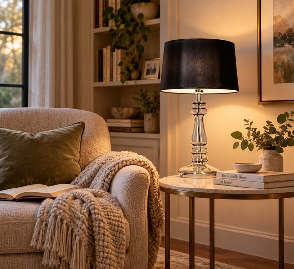 4concepts Designová stolní lampa PETIT TRIANON TRANSPARENT BLACK Barva: Bílá