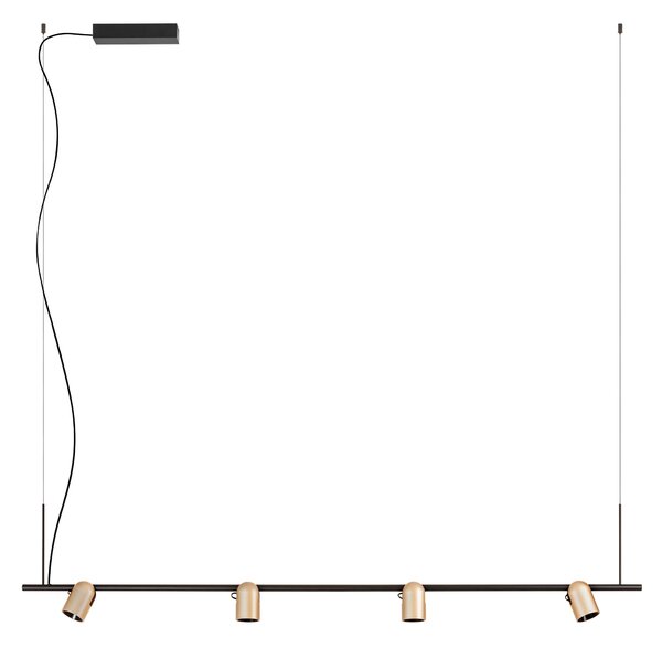 Redo 01-4214 Kobe, černo-hnědé závěsné svítidlo, LED 25W 2700K, stmívatelné TRIAC, průměr 6cm, délka 150cm