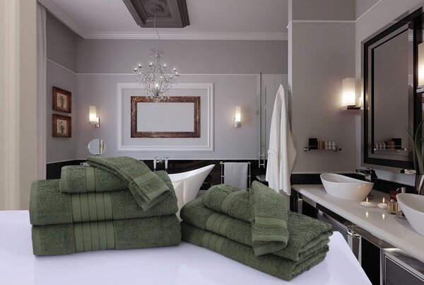 Tmavě zelené froté bavlněné osušky v sadě 2 ks 70x140 cm – Good Morning
