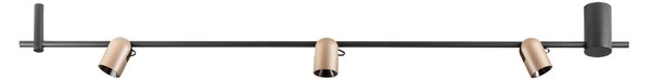 Redo 01-4213 Kobe, černo-hnědé stropní/nástěnné svítidlo, LED 20W 2700K, stmívatelné TRIAC, průměr 6cm, délka 150cm