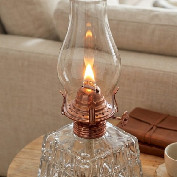 Brilagi - Petrolejová lampa MERLIN čirá/bronzová/patina