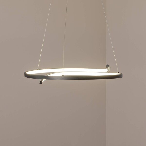 Milagro Lighting Závěsné světlo LED Lorenzo, kov, černé, 4 000 K, Černá, Obývací pokoj / jídelna, kov, Moderní