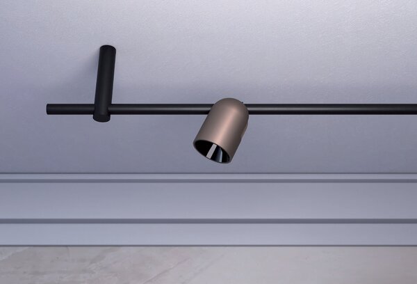Redo 01-4213 Kobe, černo-hnědé stropní/nástěnné svítidlo, LED 20W 2700K, stmívatelné TRIAC, průměr 6cm, délka 150cm