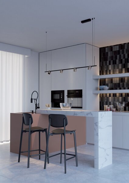 Redo 01-4214 Kobe, černo-hnědé závěsné svítidlo, LED 25W 2700K, stmívatelné TRIAC, průměr 6cm, délka 150cm