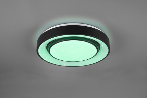 Trio R65041032 LED SMD inteligentní stropní svítidlo Mona 1x20W | 3000 - 6000 K | 2400lm - RGB, hvězdný efekt, stmívatelné, dálkové ovládání WiZ