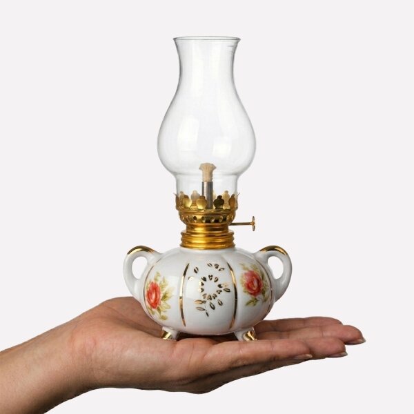 Brilagi - Petrolejová lampa MERLIN bílá/zlatá