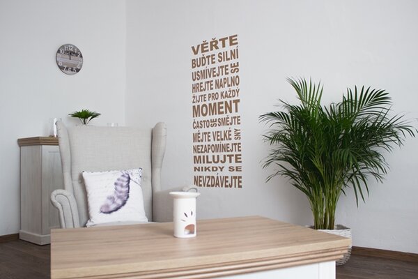 Samolepka na zeď - Citát "Věřte" - dekorace-steny.cz - 40 x 100 cm - 355