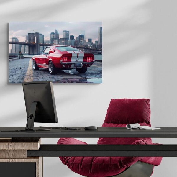Obraz Mustang s panoramatem New Yorku