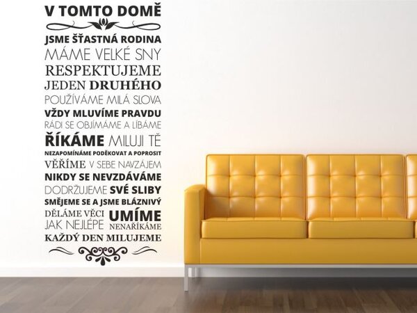 Samolepky na zeď - Citát Dům - dekorace-steny.cz - 60 x 140 cm - 439