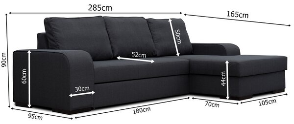 Rohová sedací souprava Fonda (hnědá) (L). Akce -20%