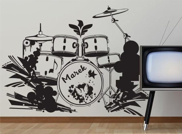 Samolepky na stěny - Bubny - dekorace-steny.cz - 120 x 170 cm - 597