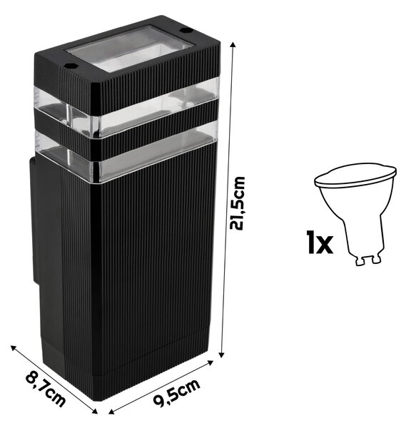 BERGE LED fasádní svítidlo 1xGU10 IP44 černé
