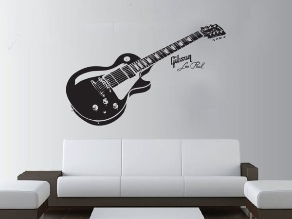 Nálepky na zeď - Kytara Gibson Les Paul - dekorace-steny.cz - 40 x 110 cm - 772