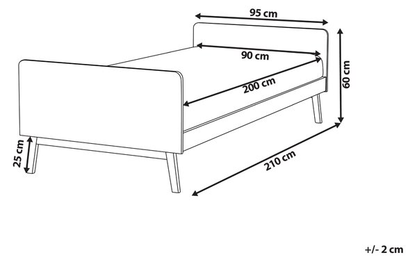 Postel Borovicové dřevo BONNAC 90 x 200 cm Světle modrá